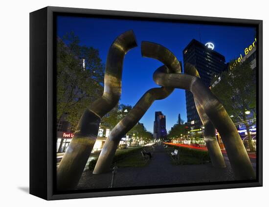 The Berlin Sculpture by Night, Tiergarten, Berlin, Germany-Cahir Davitt-Framed Premier Image Canvas