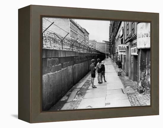 The Berlin Wall, Separating West Berlin and East Berlin, Five Years after Being Built, 1966-null-Framed Stretched Canvas
