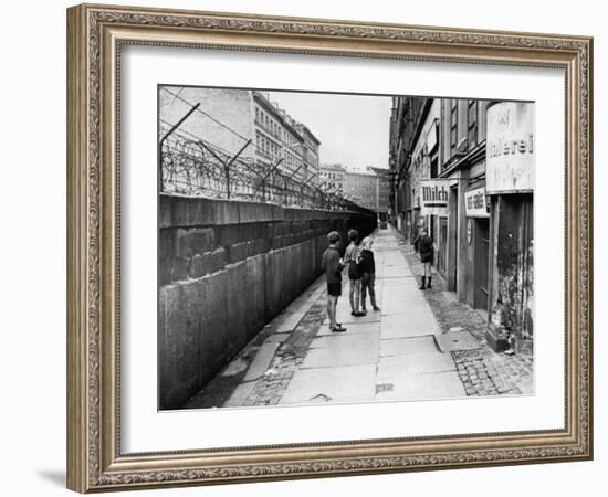 The Berlin Wall, Separating West Berlin and East Berlin, Five Years after Being Built, 1966-null-Framed Photo