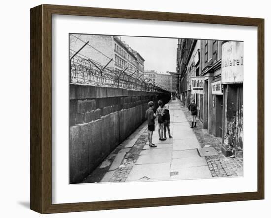 The Berlin Wall, Separating West Berlin and East Berlin, Five Years after Being Built, 1966-null-Framed Photo