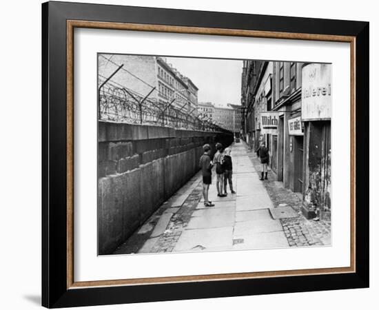 The Berlin Wall, Separating West Berlin and East Berlin, Five Years after Being Built, 1966-null-Framed Photo