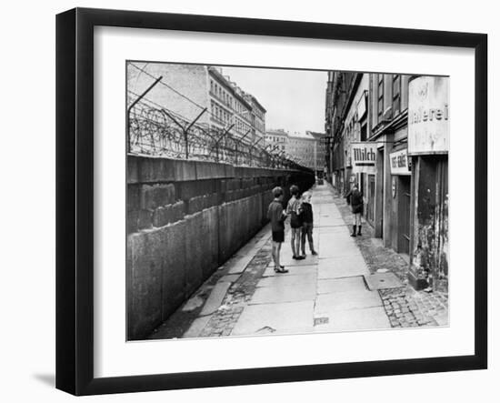 The Berlin Wall, Separating West Berlin and East Berlin, Five Years after Being Built, 1966-null-Framed Photo