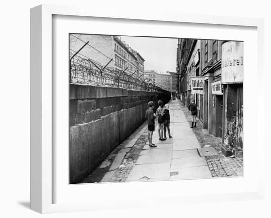 The Berlin Wall, Separating West Berlin and East Berlin, Five Years after Being Built, 1966-null-Framed Photo