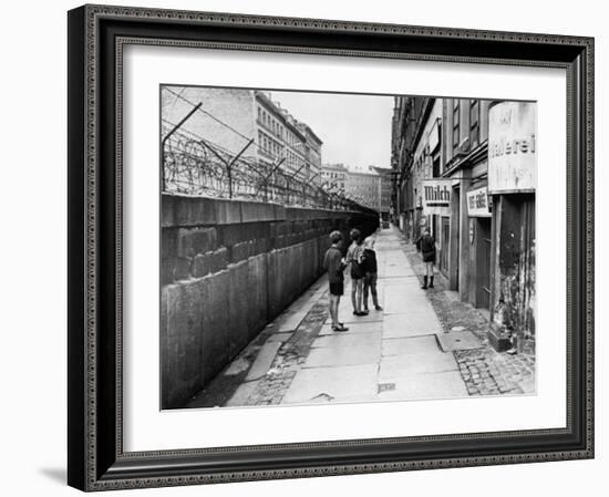 The Berlin Wall, Separating West Berlin and East Berlin, Five Years after Being Built, 1966-null-Framed Photo