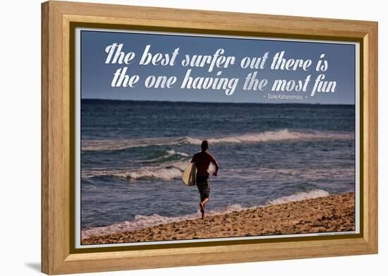 The Best Surfer Duke Kahanamoku Quote Poster-null-Framed Stretched Canvas