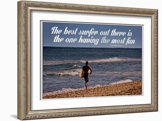 The Best Surfer Duke Kahanamoku Quote Poster-null-Framed Photo