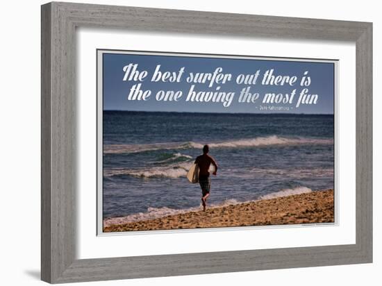 The Best Surfer Duke Kahanamoku Quote Poster-null-Framed Photo