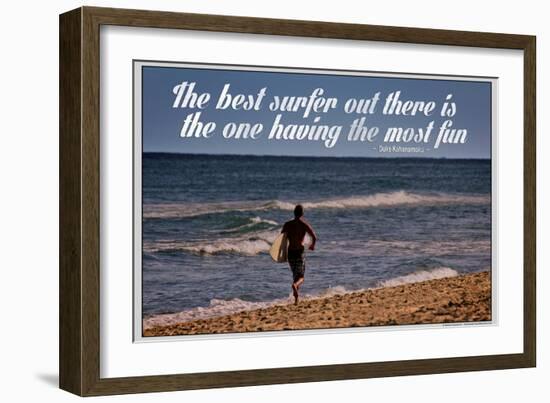 The Best Surfer Duke Kahanamoku Quote Poster-null-Framed Photo