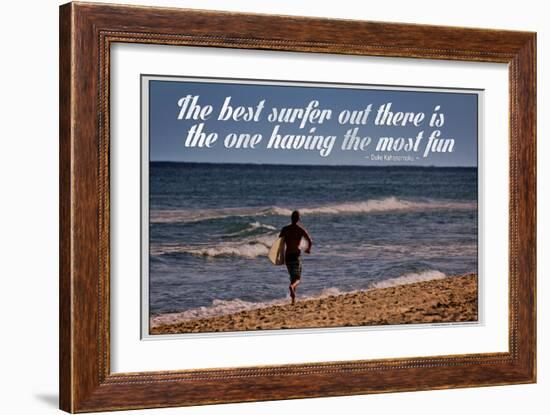 The Best Surfer Duke Kahanamoku Quote Poster-null-Framed Photo