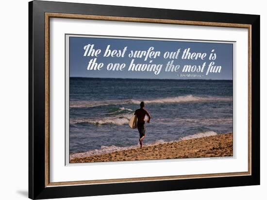 The Best Surfer Duke Kahanamoku Quote Poster-null-Framed Photo