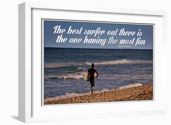 The Best Surfer Duke Kahanamoku Quote Poster-null-Framed Photo