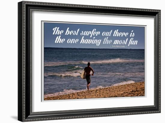 The Best Surfer Duke Kahanamoku Quote Poster-null-Framed Photo