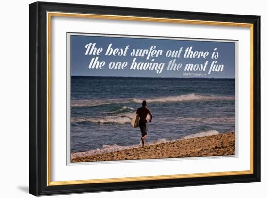 The Best Surfer Duke Kahanamoku Quote Poster-null-Framed Photo