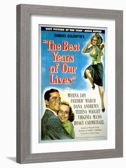 The Best Years of Our Lives, Dana Andrews, Teresa Wright, Virginia Mayo, 1946-null-Framed Premium Giclee Print