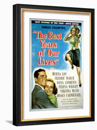 The Best Years of Our Lives, Dana Andrews, Teresa Wright, Virginia Mayo, 1946-null-Framed Premium Giclee Print