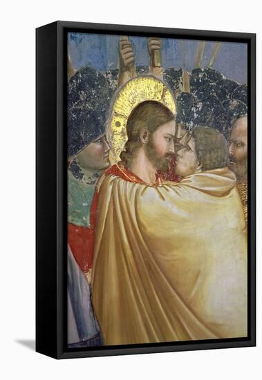 The Betrayal of Christ, Detail of the Kiss, circa 1305-Giotto di Bondone-Framed Premier Image Canvas