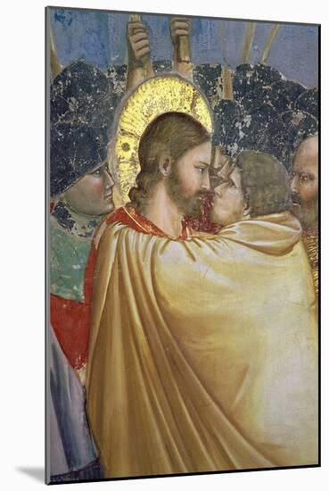 The Betrayal of Christ, Detail of the Kiss, circa 1305-Giotto di Bondone-Mounted Giclee Print