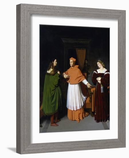 The Betrothal of Raphael and the Niece of Cardinal Bibbiena-Jean-Auguste-Dominique Ingres-Framed Giclee Print