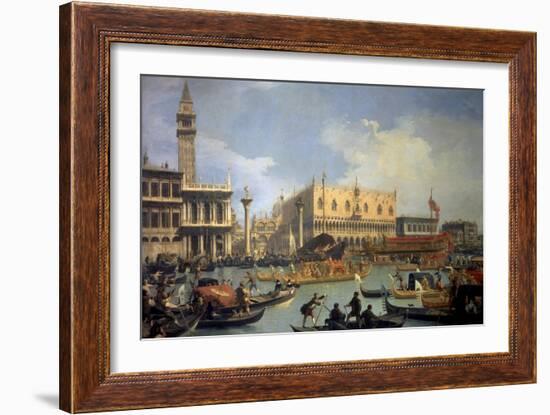 The Betrothal of the Venetian Doge to the Adriatic Sea-Canaletto-Framed Art Print