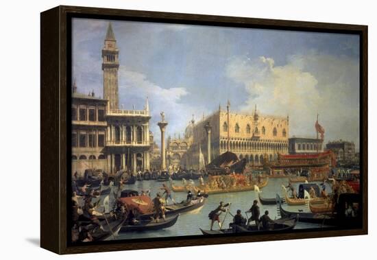 The Betrothal of the Venetian Doge to the Adriatic Sea-Canaletto-Framed Stretched Canvas
