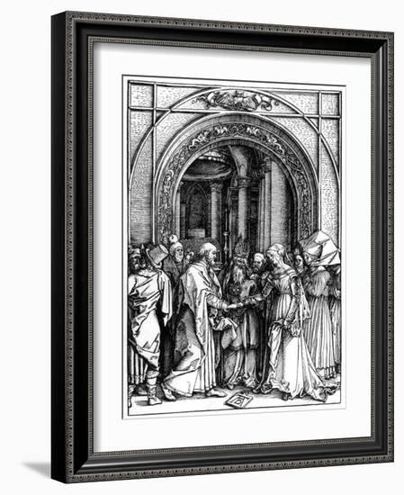 The Betrothal of the Virgin, from the Life of the Virgin, C.1504-Albrecht Dürer-Framed Giclee Print