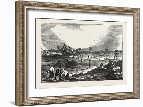 The Betsy Cains Ashore at Tynemouth, UK-null-Framed Giclee Print