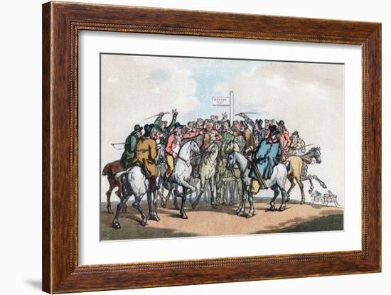 The Betting Post, Humours of Fox Hunting, 1799-Thomas Rowlandson-Framed Giclee Print