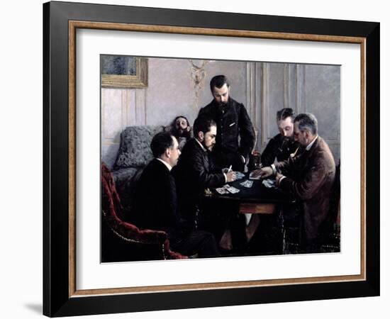 The Bezique Game, 1881-Gustave Caillebotte-Framed Giclee Print