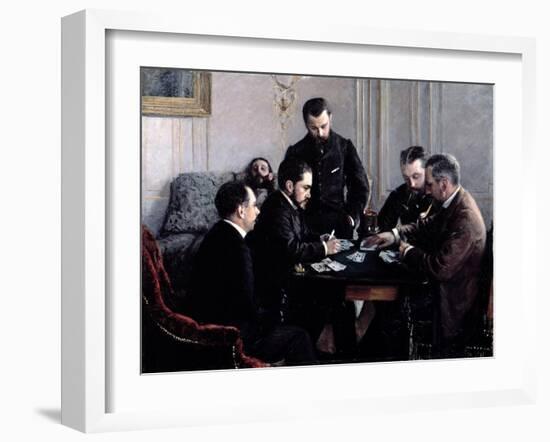 The Bezique Game, 1881-Gustave Caillebotte-Framed Giclee Print