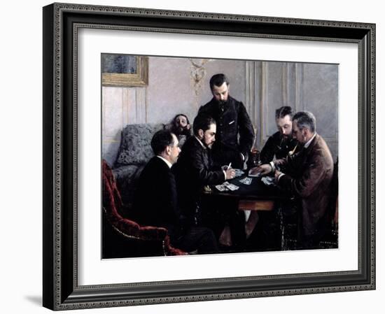 The Bezique Game, 1881-Gustave Caillebotte-Framed Giclee Print