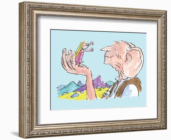 The BFG and Sophie-Quentin Blake-Framed Art Print