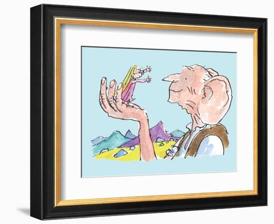 The BFG and Sophie-Quentin Blake-Framed Art Print