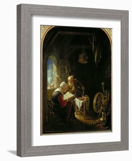 The Bible Lesson, or Anne and Tobias-Gerrit or Gerard Dou-Framed Giclee Print