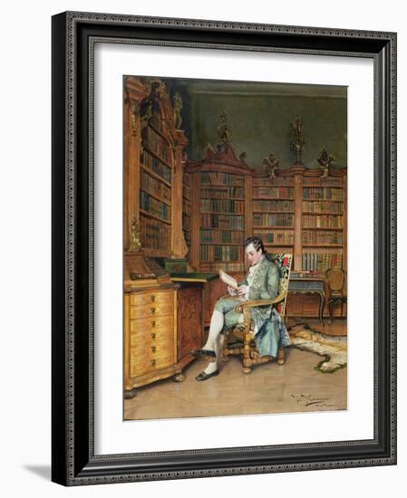 The Bibliophile-Johann Hamza-Framed Giclee Print