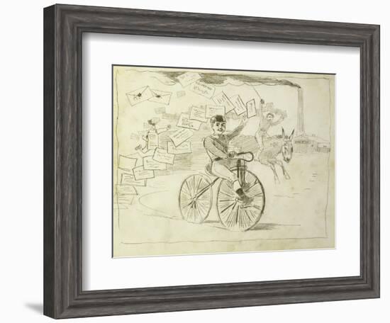 The Bicycle Messenger-Winslow Homer-Framed Giclee Print