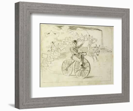 The Bicycle Messenger-Winslow Homer-Framed Giclee Print