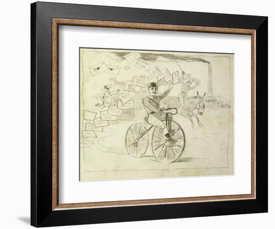 The Bicycle Messenger-Winslow Homer-Framed Giclee Print