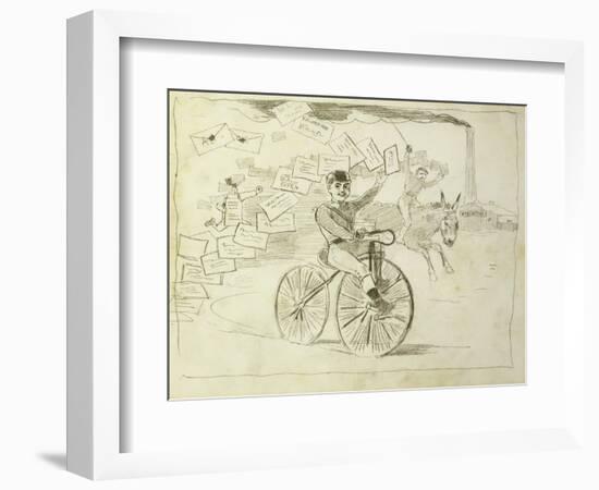 The Bicycle Messenger-Winslow Homer-Framed Giclee Print