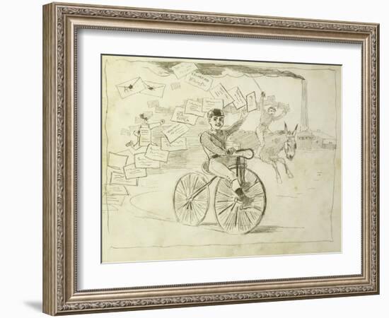 The Bicycle Messenger-Winslow Homer-Framed Giclee Print