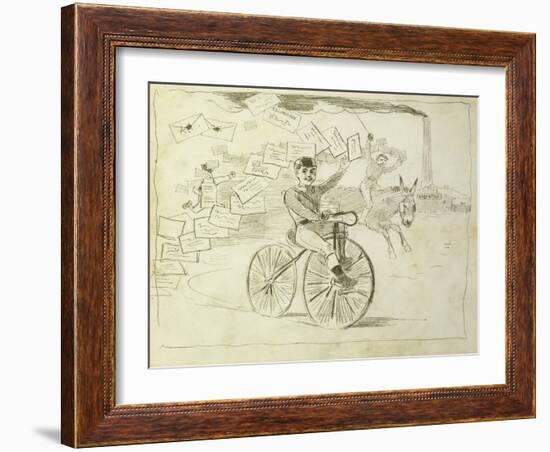 The Bicycle Messenger-Winslow Homer-Framed Giclee Print