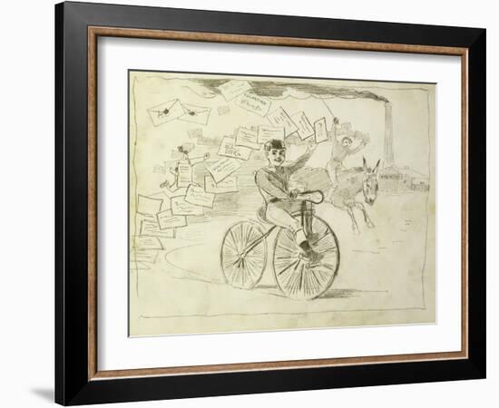 The Bicycle Messenger-Winslow Homer-Framed Giclee Print