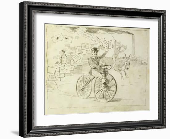 The Bicycle Messenger-Winslow Homer-Framed Giclee Print