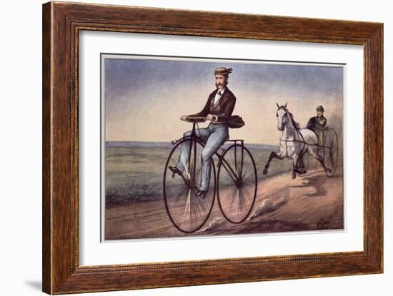 The (Bicycle) Velocipede-Currier & Ives-Framed Giclee Print