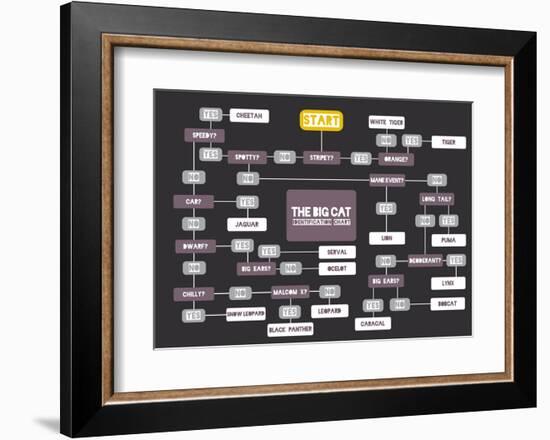 The Big Cat Identification Chart-Stephen Wildish-Framed Art Print