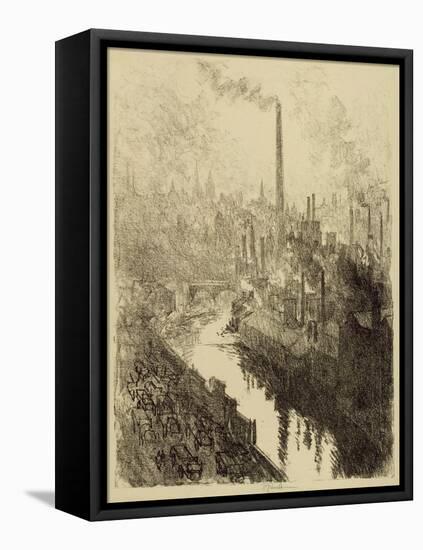 The Big Chimney, Sheffield-Joseph Pennell-Framed Premier Image Canvas