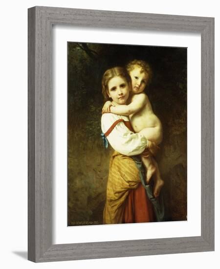 The Big Sister; La Grande Soeur-William Adolphe Bouguereau-Framed Giclee Print