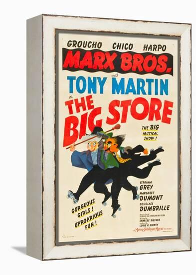 The Big Store, Harpo Marx, Chico Marx, Groucho Marx, 1941-null-Framed Stretched Canvas