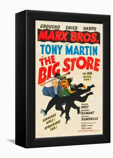 The Big Store, Harpo Marx, Chico Marx, Groucho Marx, 1941-null-Framed Stretched Canvas