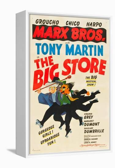 The Big Store, Harpo Marx, Chico Marx, Groucho Marx, 1941-null-Framed Stretched Canvas