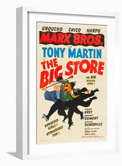 The Big Store, Harpo Marx, Chico Marx, Groucho Marx, 1941-null-Framed Art Print